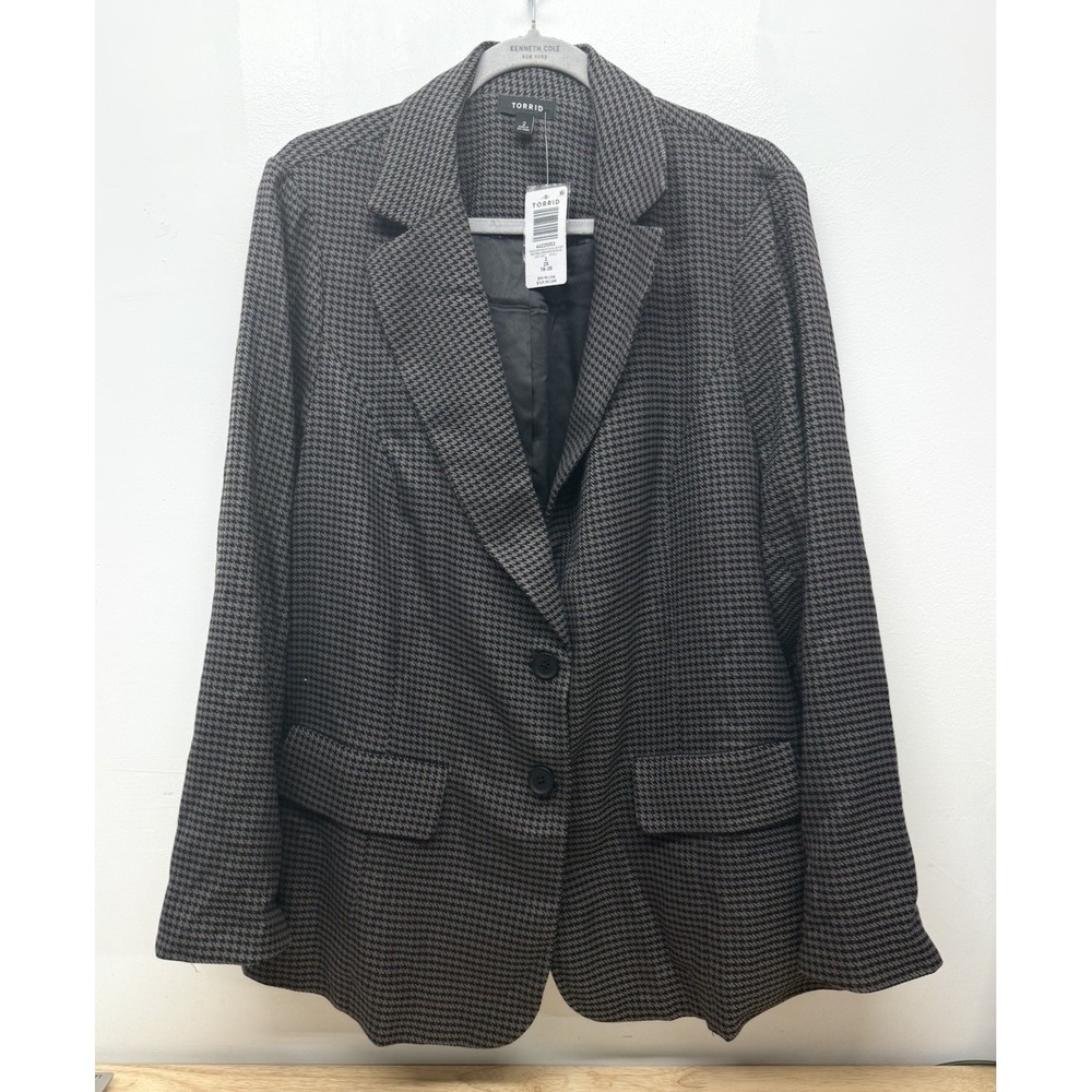 Torrid Houndstooth Tweed New Casual Blazer Women's 2X -18/20 Office Career #64 - Picture 2 of 10
